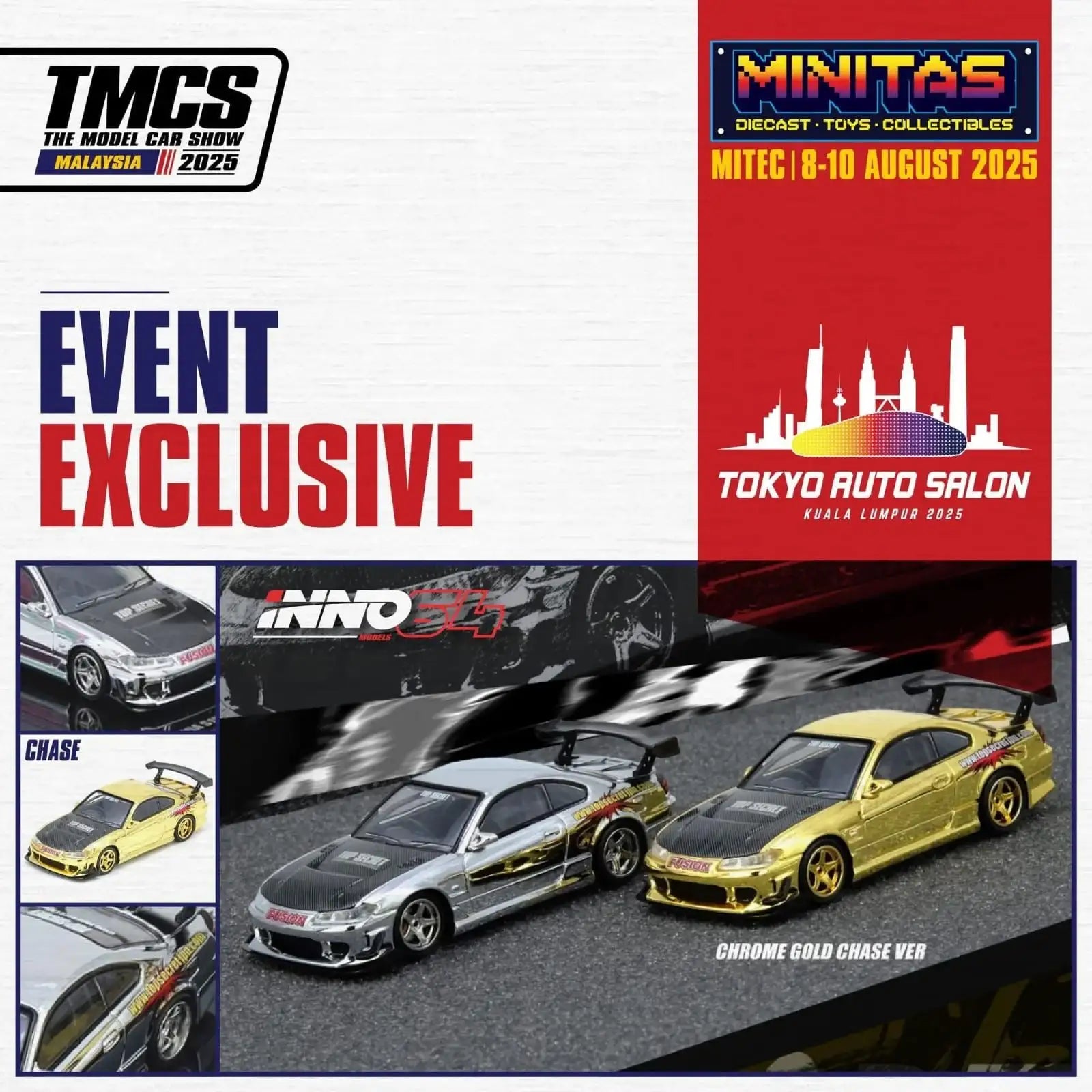 ミニカー INNO 1/64 TOP SECRET TASKL2025 S15 CHASE おもちゃ イノモデル 1/64 TOPSECRET S15 TASKL2025 CHASE