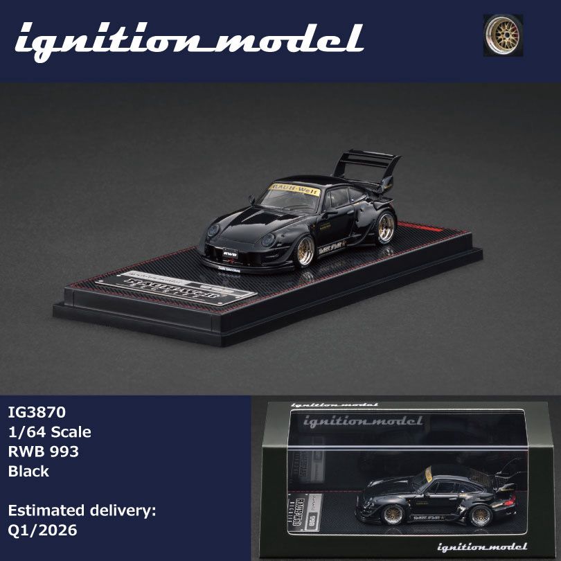 Ignition Model 1:64 Scale IG3870 Porsche RWB 993 Black