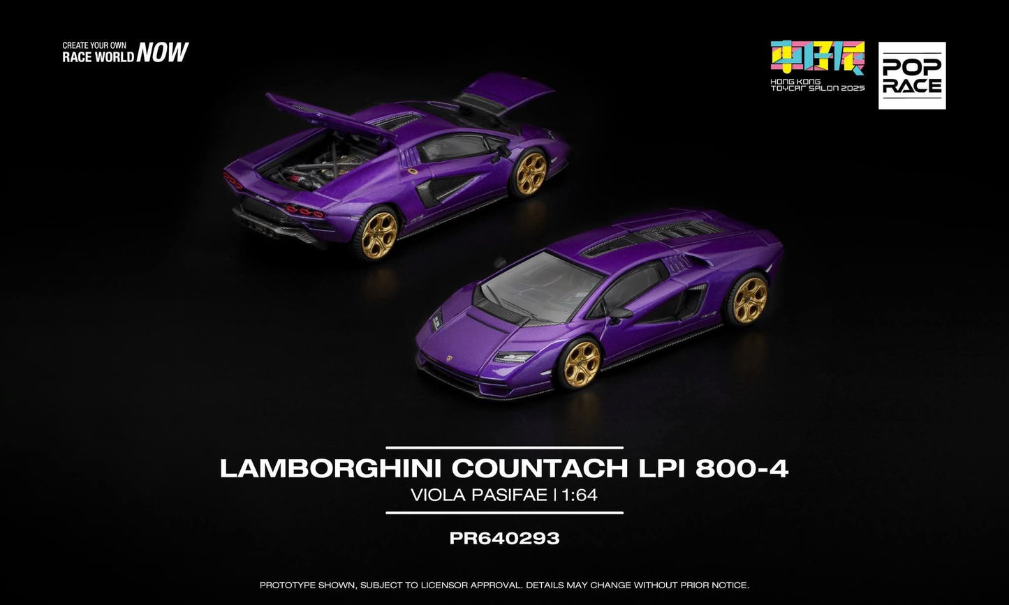 Pop Race x Hong Kong Toycar Salon 2025 Pop Race 1/64 Lamborghini Countach LP800-4 Viola Pasifae