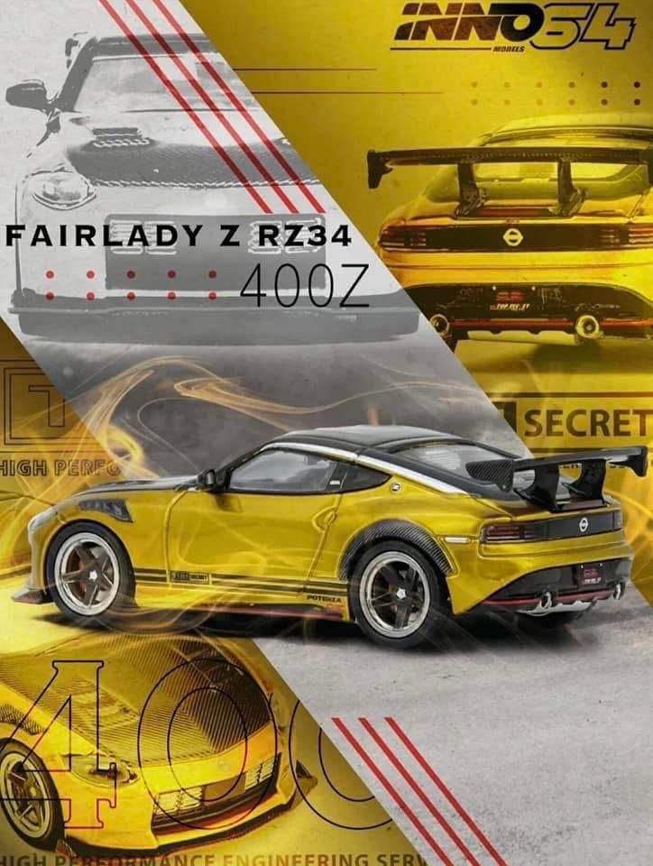 Inno64 1:64 Scale Nissan Fairlady Z RZ34 Top Secret Gold – Mobile