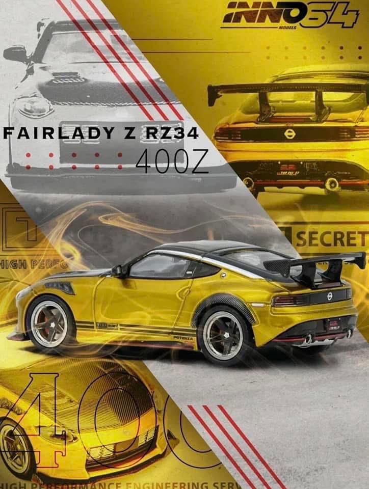 Inno64 1:64 Scale Nissan Fairlady Z RZ34 Top Secret Gold