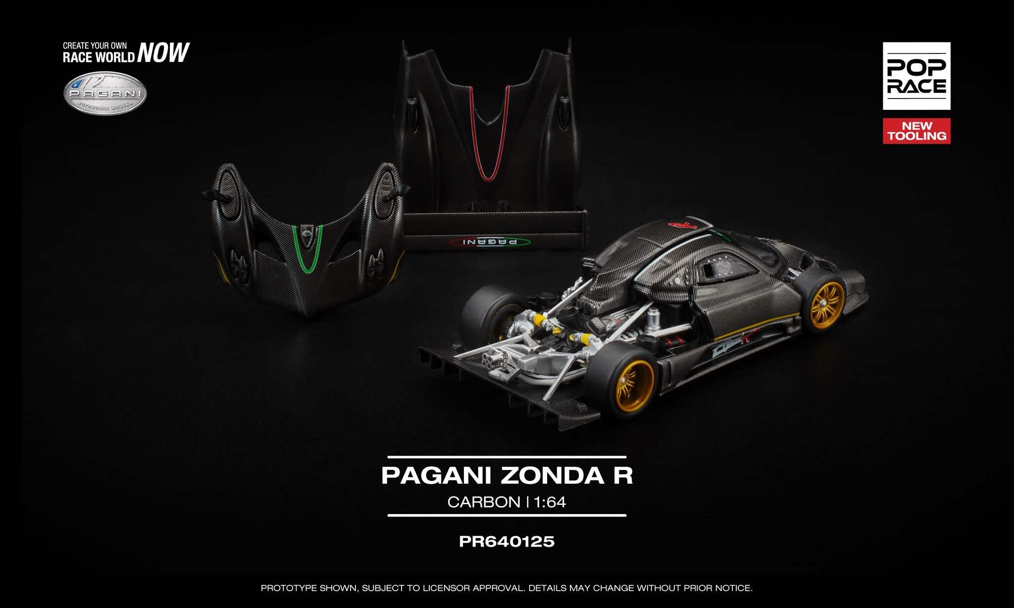 Pop Race 1:64 Scale Pagani Zonda R Carbon – Mobile Garage HK