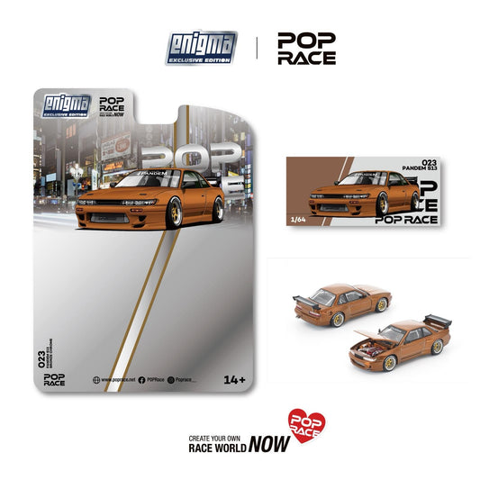 Pop Race x Enigma 1/64 Pandem S13 Brown Chrome