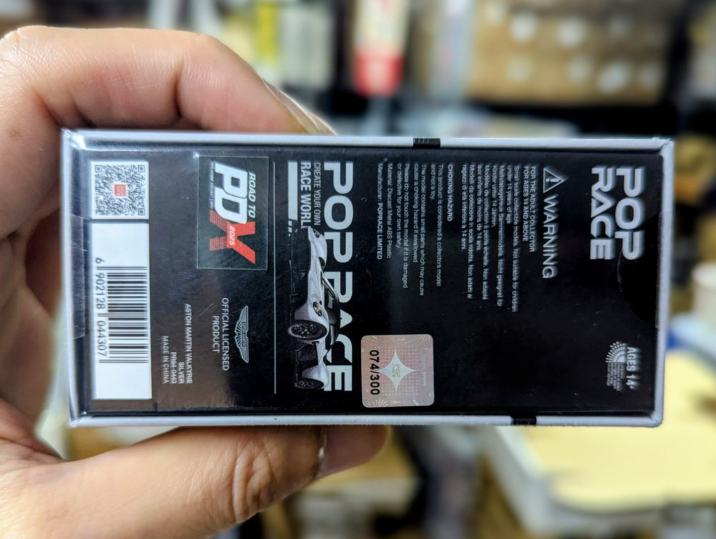 Pop Race 1:64 Scale x PDX 2025 Dinner Exclusive Aston Martin Valkyrie Silver