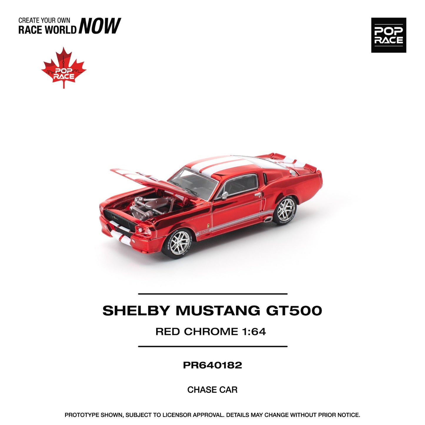 Pop Race 1:64 Scale Shelby Mustang GT500 Red Canada Exclusive