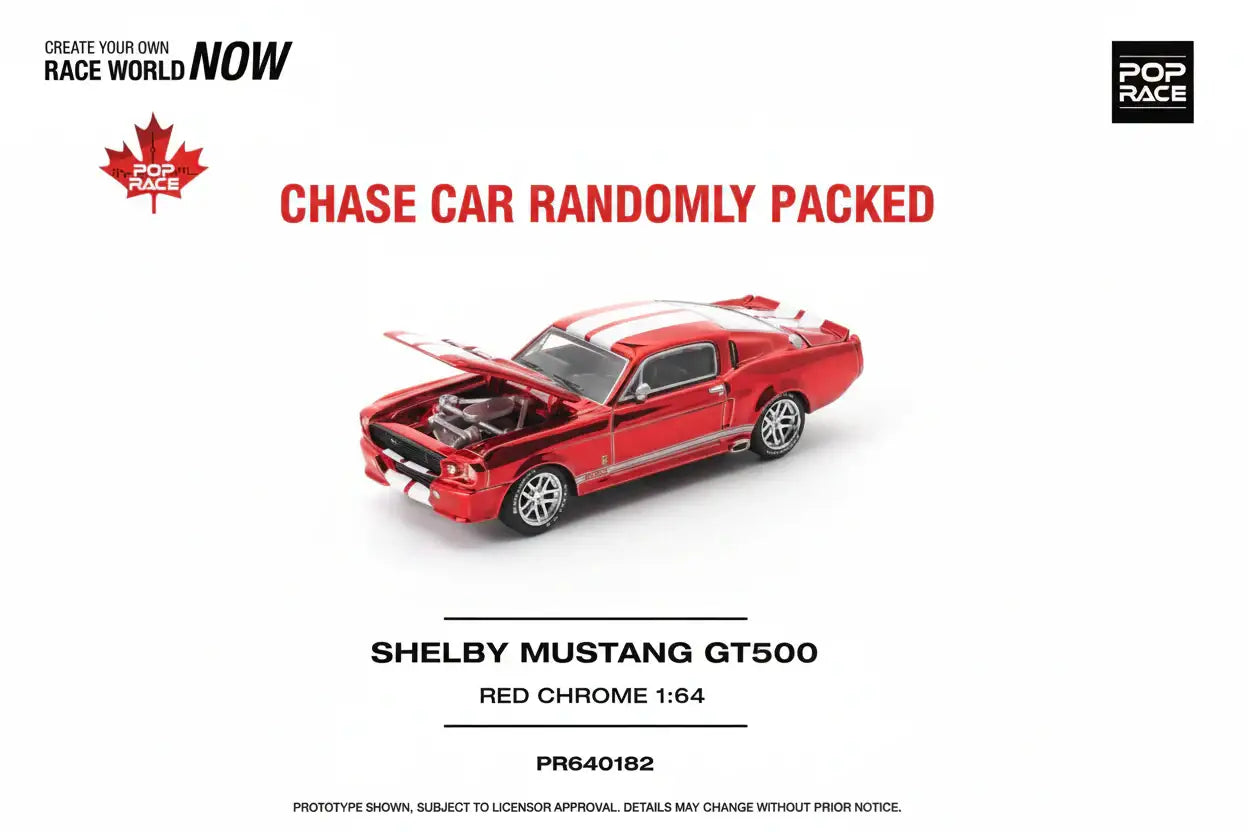 Pop Race 1:64 Scale Shelby Mustang GT500 Red Canada Exclusive Pop Race 1:64 Scale Shelby Mustang GT500 Red Canada Exclusive
