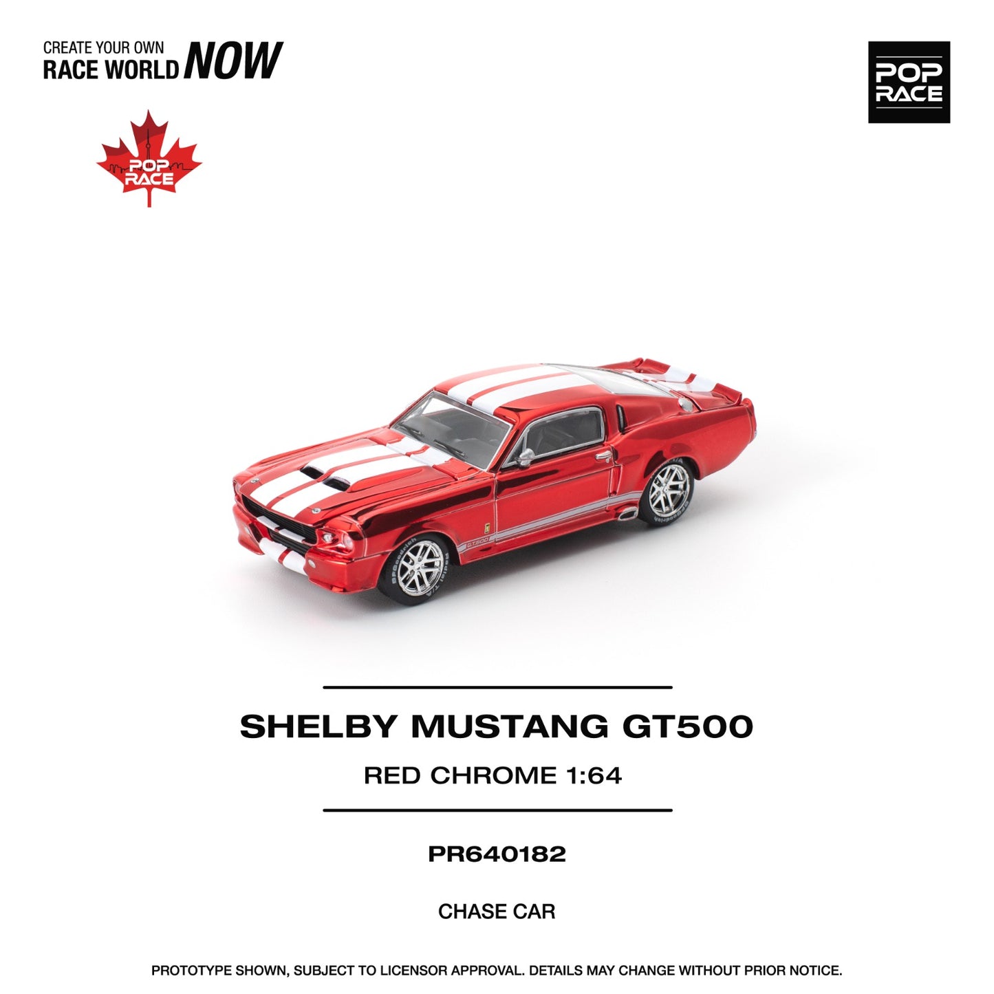 Pop Race 1:64 Scale Shelby Mustang GT500 Red Canada Exclusive