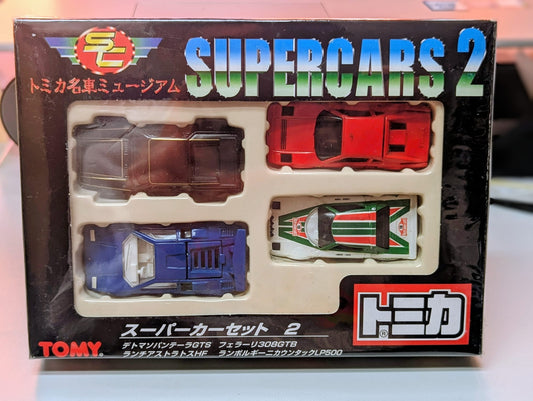 Tomica Gift Set SUPERCARS 2 Ferrari / DeTomaso / Lancia / Lamborghini