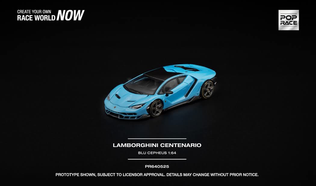 Pop Race 1:64 Lamborghini Centenario Blu Cepheus (PR640525)