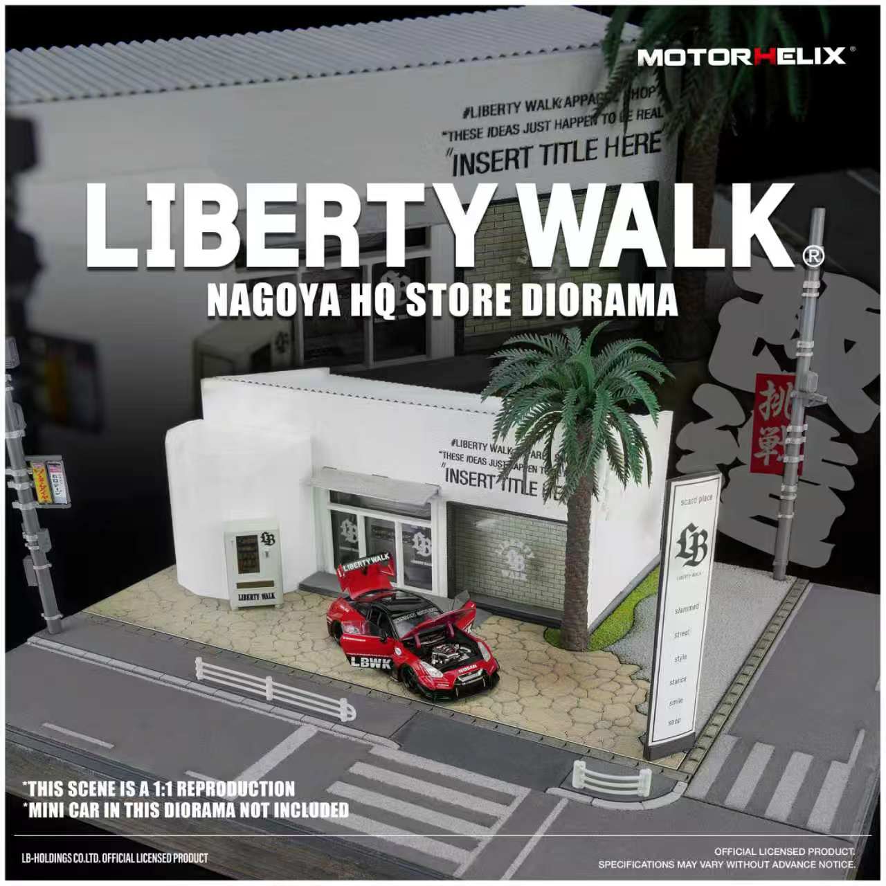 [Shipping Included] Motor Helix 1/64 Liberty Walk Nagoya HQ Store Diorama