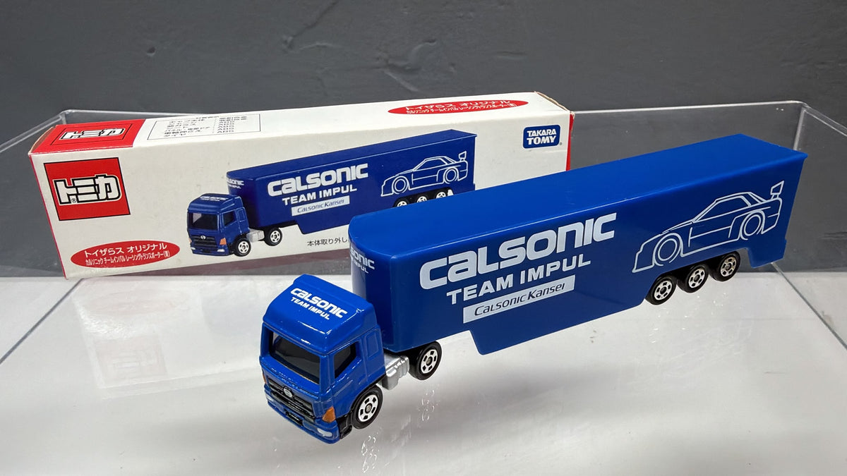 Tomica Toys "R" Us Original - Calsonic Team IMPUL Racing Transporter (Blue)