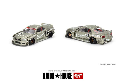 Mini GT x Kaido House #103 Nissan Skyline GT-R (R34) Kaido Works V4