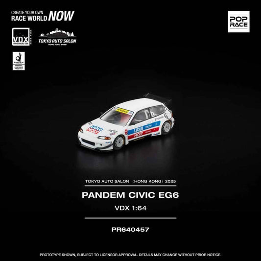 Pop Race 1:64 Scale Pandem Civic EG6 VDX - Tokyo Auto Salon Hong Kong 2025 Exclusive