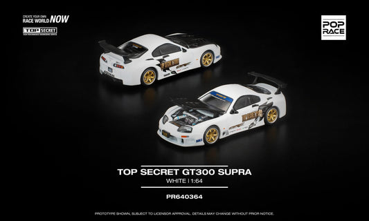 Pop Race 1:64 Scale TOP SECRET GT300 SUPRA WHITE
