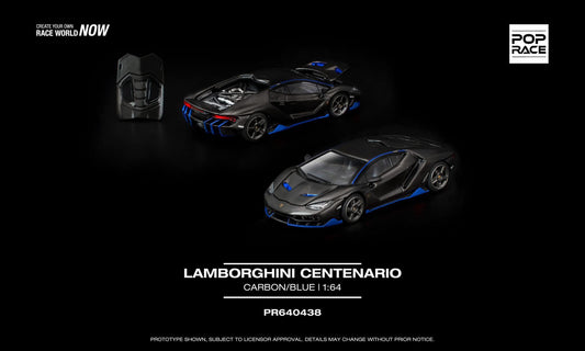 Pop Race 1:64 Scale LAMBORGHINI CENTENARIO CARBON/BLUE