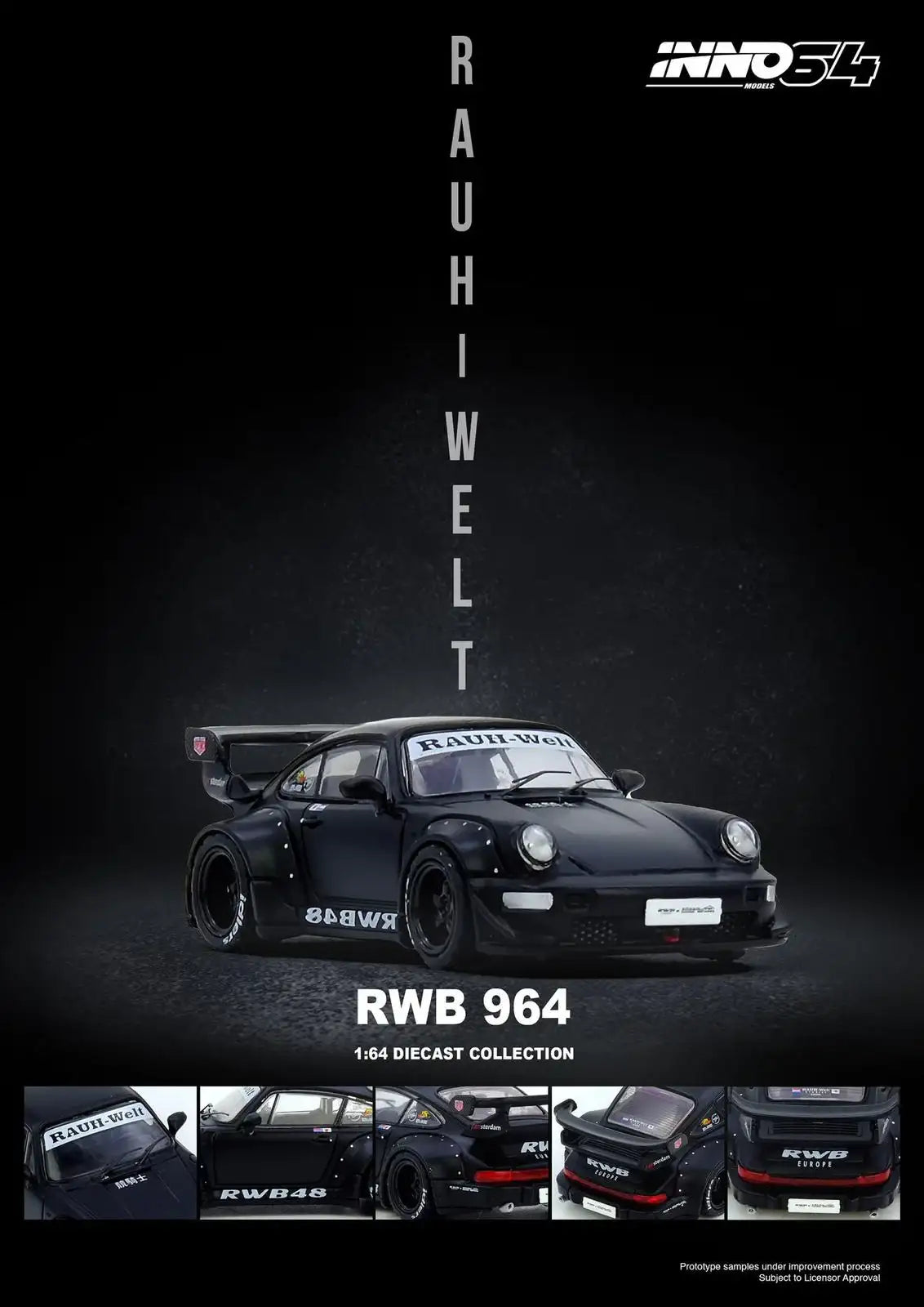Inno64 1:64 Scale RWB 964 Black Matt