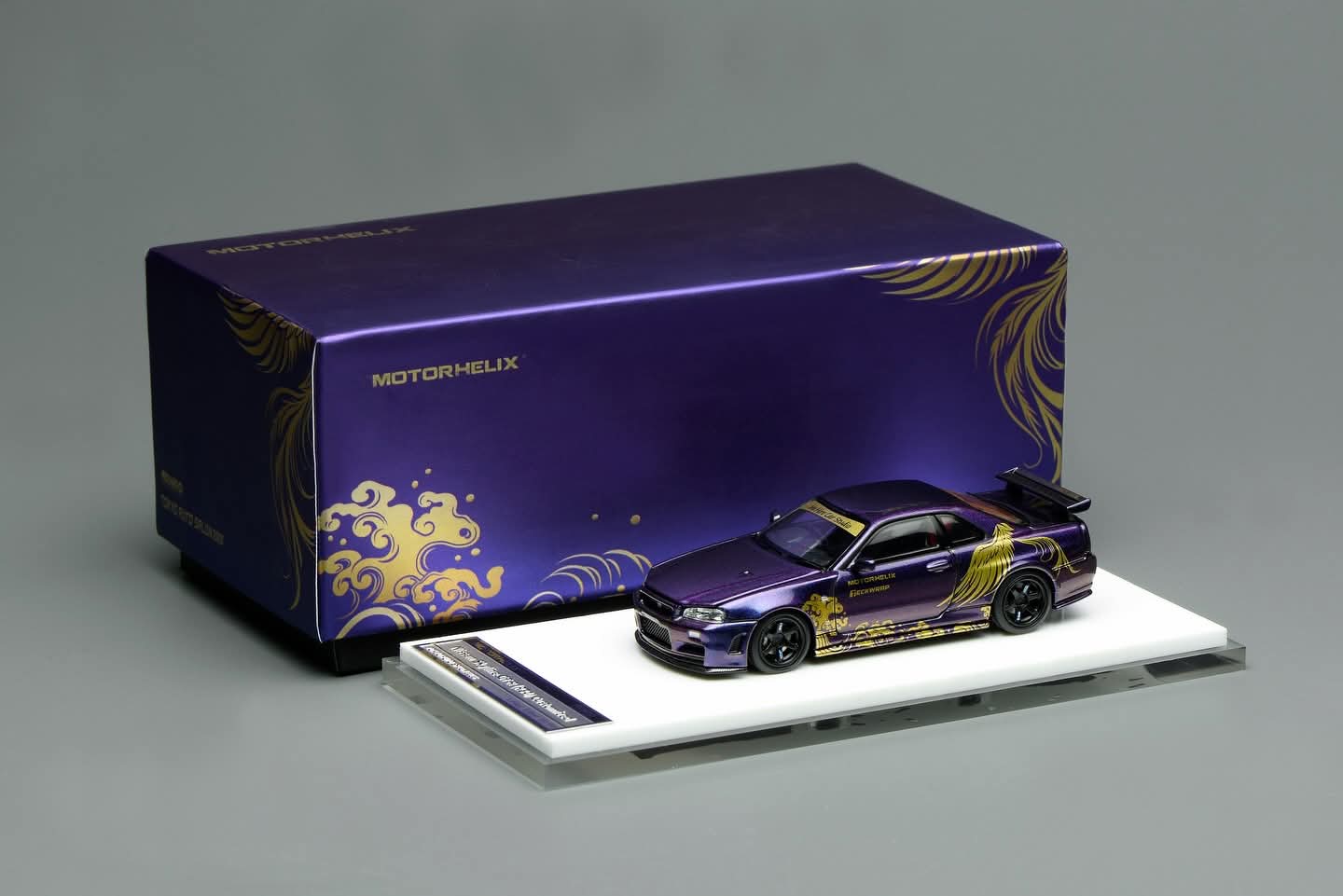 Motorhelix 1:64 Scale Nissan Skyline GT-R (R34) Japanese Wave Design Tokyo Auto Salon 2026 Exclusive