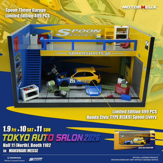 Motorhelix 1:64 Scale Honda Civic TYPE R (EK9) Spoon Sports Livery Tokyo Auto Salon 2026 Exclusive
