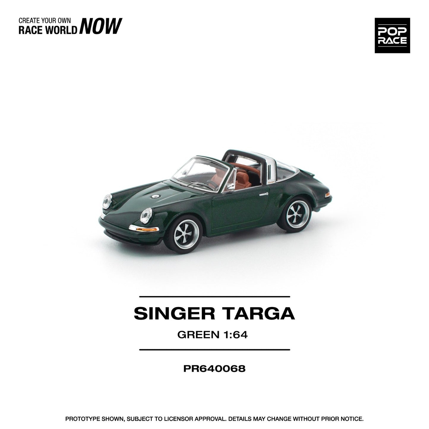Pop Race 1:64 Scale Singer Targa Green