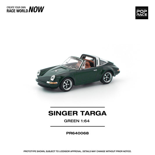 Pop Race 1:64 Scale Singer Targa Green
