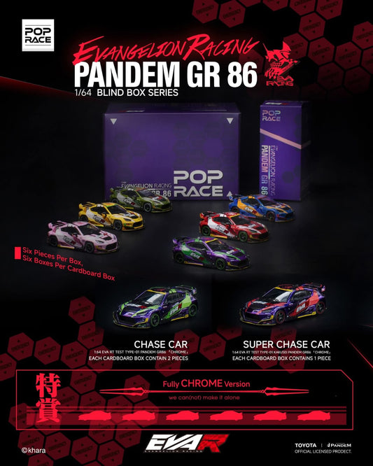 [Shipping included] POP RACE x EVANGELION RACING PANDEM GR 86 1:64 Blind Box Series
