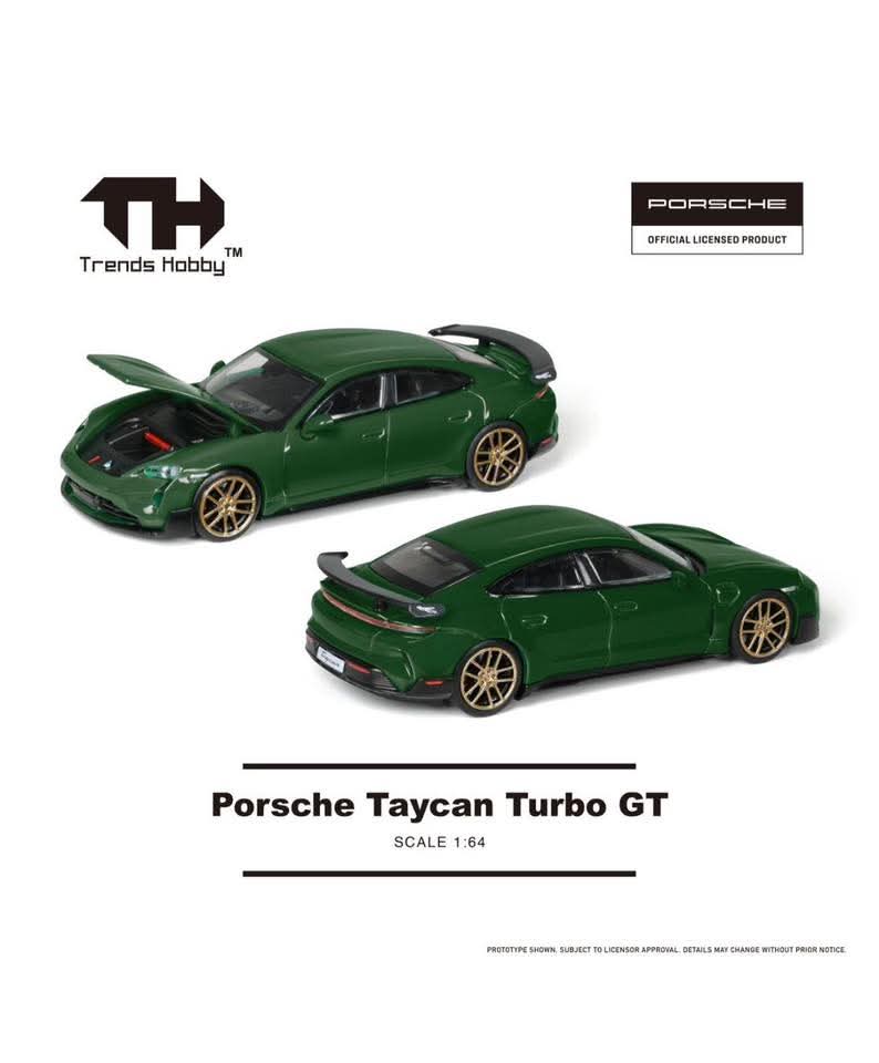 Trends Hobby 1:64 Scale Porsche Taycan Turbo GT (Green)