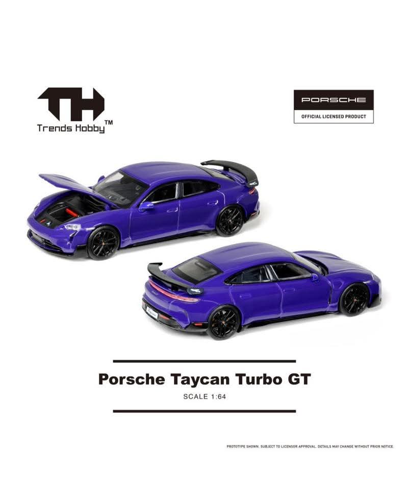 Trends Hobby 1:64 Scale Porsche Taycan Turbo GT (Purple)