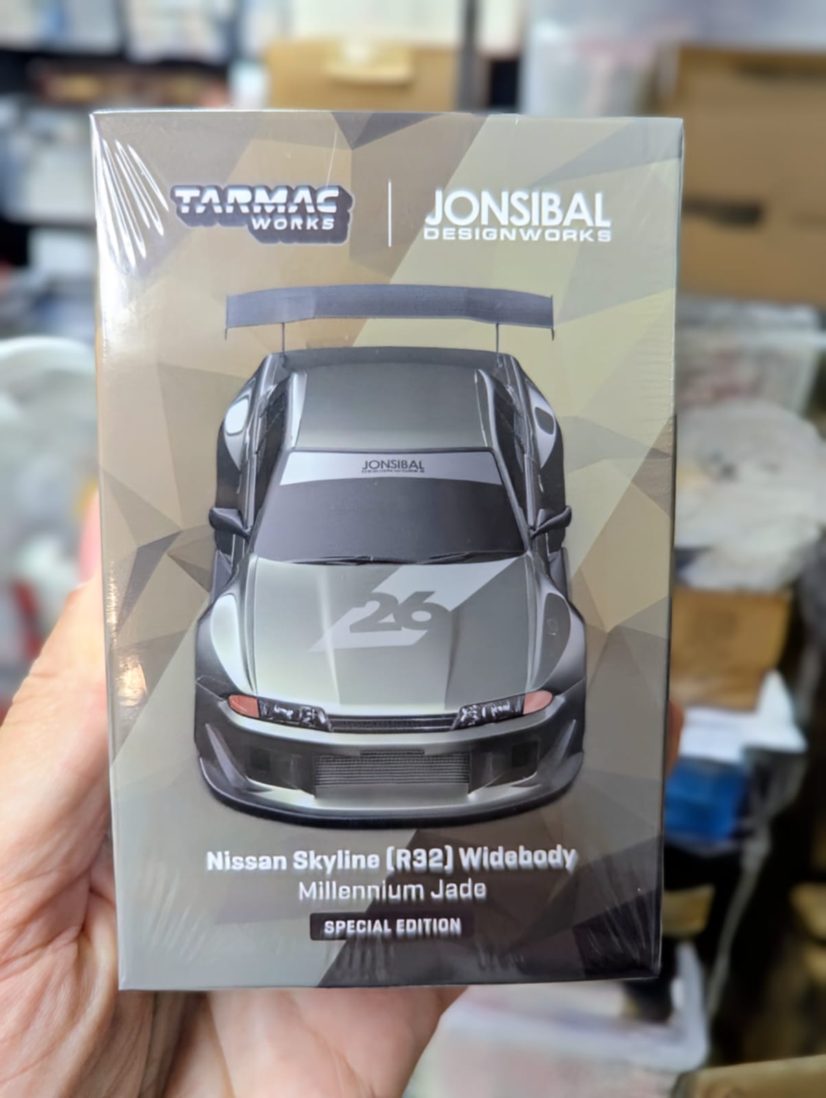 Tarmac Works 1:64 Scale x Jonsibal Design Works Nissan Skyline GT-R R32 Widebody Millennium Jade Special Edition