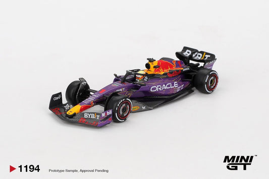 Mini GT 1:64 Scale #1194 Oracle Red Bull Racing RB19 #1 Max Verstappen 2023 F1 2023 Las Vegas GP Winner Blister Pack