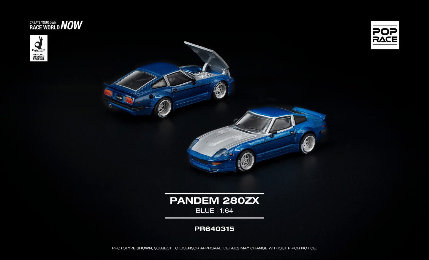 Pop Race 1:64 Scale Pandem 280ZX Blue