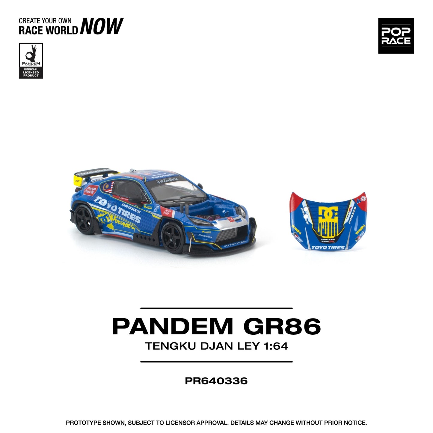 Pop Race 1:64 Scale Pandem GR86 Tengku Djan Ley