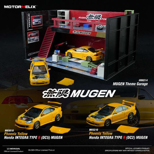 MOTORHELIX 1:64 Honda INTEGRA TYPE R (DC5) / (DC2) MUGEN Phoenix Yellow