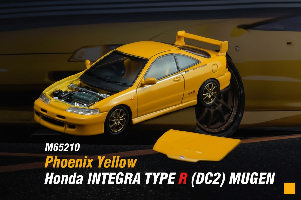 MOTORHELIX 1:64 Honda INTEGRA TYPE R (DC5) / (DC2) MUGEN Phoenix Yellow
