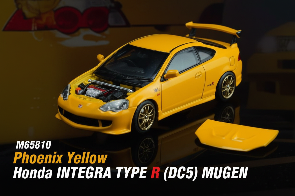 MOTORHELIX 1:64 Honda INTEGRA TYPE R (DC5) / (DC2) MUGEN Phoenix Yellow