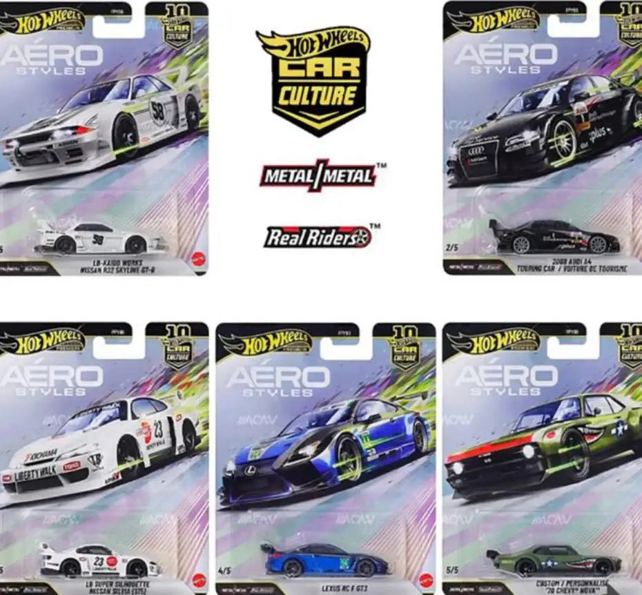 Hot Wheels 1:64 Car Culture 10th Anniversary 2026 U Case – Aero Style Set of 5