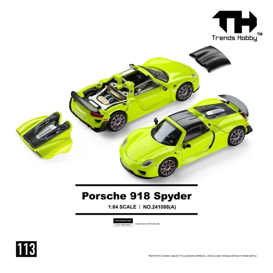 Trends Hobby 1:64 Scale Porsche 918 Spyder Acid Green