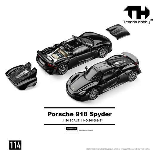 Trends Hobby 1:64 Scale Porsche 918 Spyder Black
