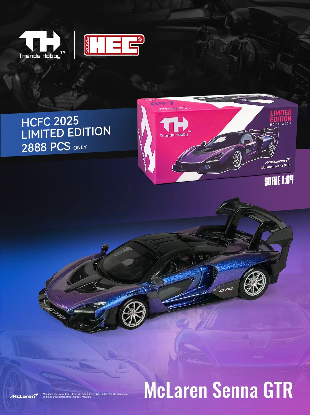 Trends Hobby 1:64 Scale McLaren Senna GTR HEC 2025 Exclusive