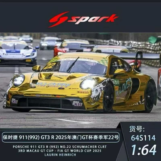 Spark 1:64 Porsche 911 GT3 R (992) No.22 Schumacher CLRT 3rd Macau GT Cup 2025