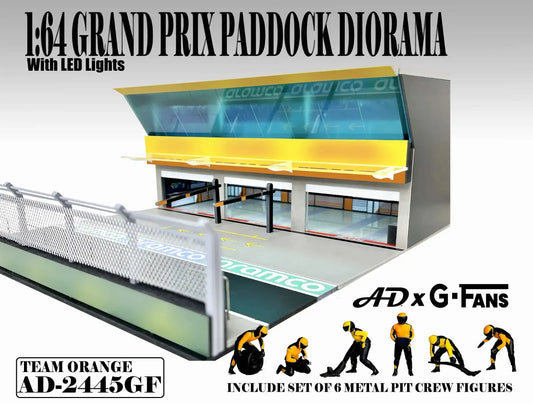 American Diorama 1:64 Grand Prix Paddock Diorama with LED - Team Orange AD-2445GF