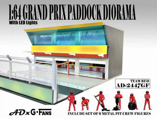 American Diorama 1:64 Grand Prix Paddock Diorama with LED - Team Red AD-2447GF