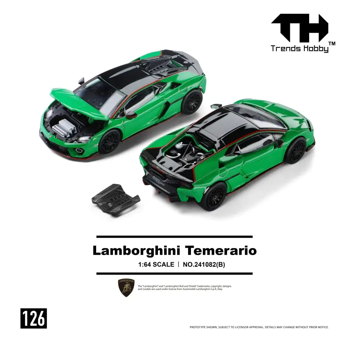 Trends Hobby TH 1:64 Lamborghini Temerario Green #126-Trends Hobby-1:64-Mobile Garage HK