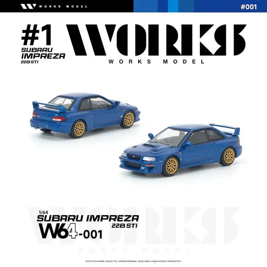 Works W640001 Subaru Impreza 22B STI Blue-Works Model-1:64-Mobile Garage HK