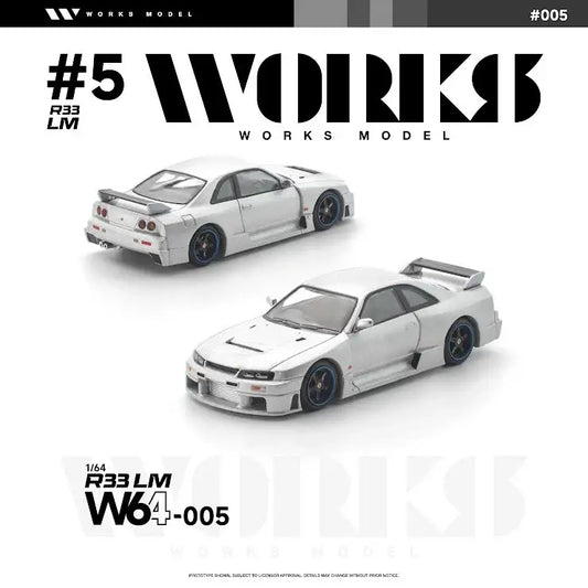 Works W640005 Nissan Skyline GT-R R33 LM Silver-Works Model-1:64-Mobile Garage HK