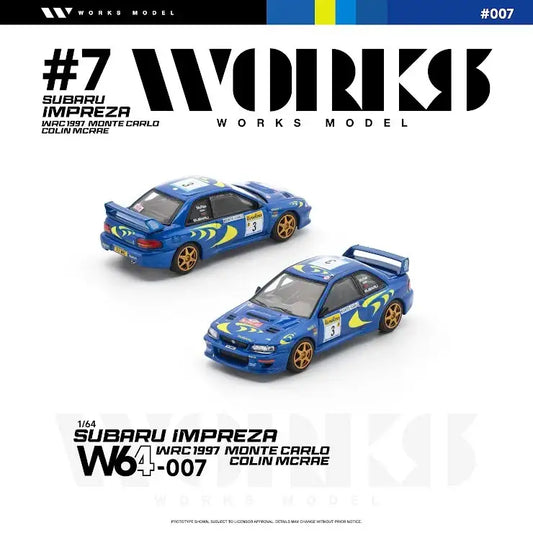 Works W640007 Subaru Impreza WRC 1997 Monte Carlo Colin McRae-Works Model-1:64-Mobile Garage HK