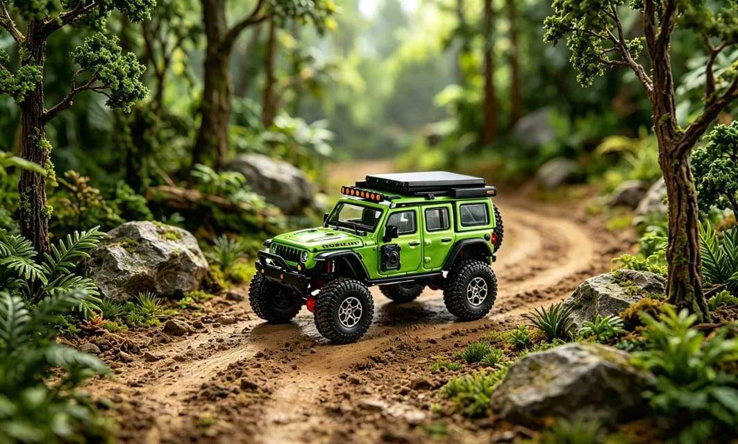 GCD 1:64 Jeep Wrangler Rubicon Off-Road Modified Edition Apple Green #648-GCD-1:64-Mobile Garage HK