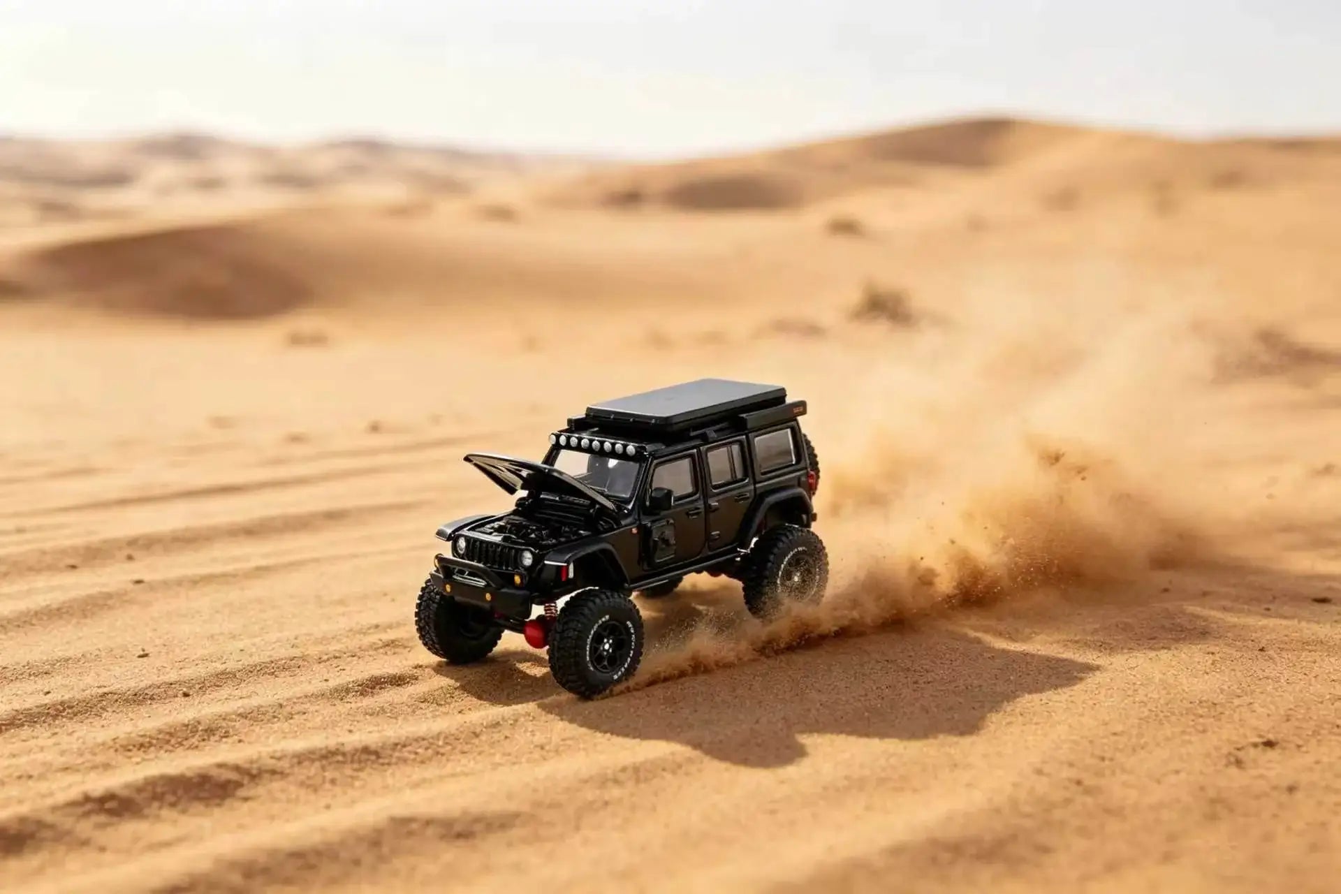GCD 1:64 Jeep Wrangler Rubicon Off-Road Modified Edition Black #649-GCD-1:64-Mobile Garage HK