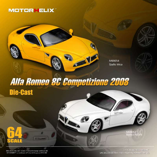 MotorHelix Alfa Romeo 8C Competizione 2008 - Bianco Polare / Giallo Mica