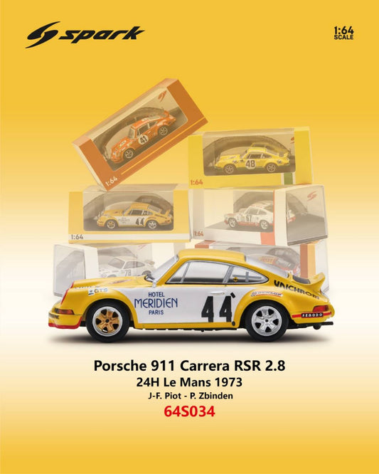 Spark 64S034 Porsche 911 Carrera RSR 2.8 #44 24H Le Mans 1973 J-F. Piot - P. Zbinden