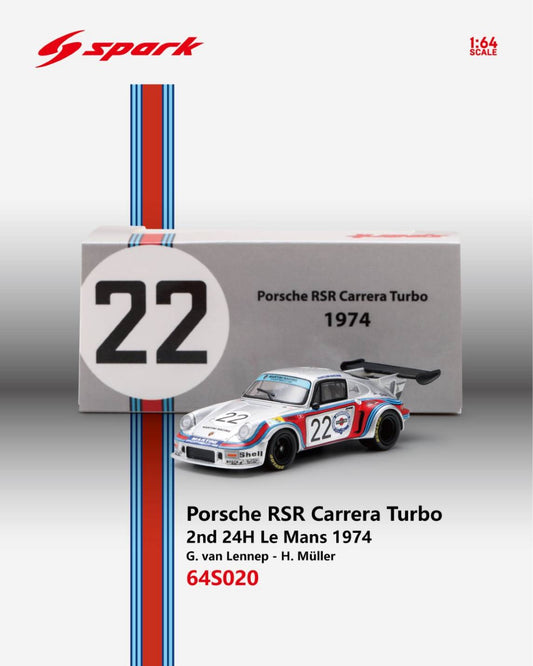 Spark 64S020 Porsche RSR Carrera Turbo #22 2nd 24H Le Mans 1974 G. van Lennep - H. Müller